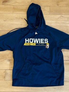 Howies Hockey Two-Touch Performance Hoodie Mens Medium Blue Hockey Sweatshirt